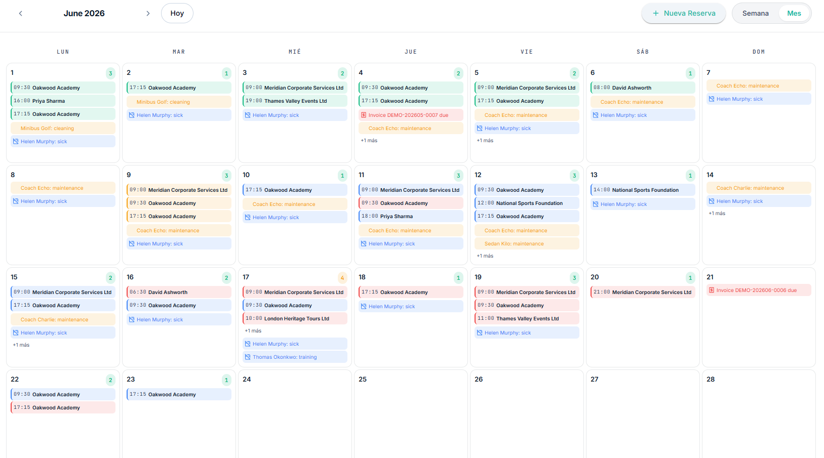 Transitour horario mensual screen